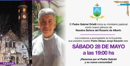 El Padre Gabriel Ortelli inicia su ministerio pastoral como nuevo párroco de  Alberti.